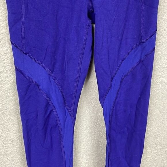 Athleta Salutation Stash Pocket II Blue Purple Mesh 7/8 Tight Leggings Sz XXS - Picture 4 of 12